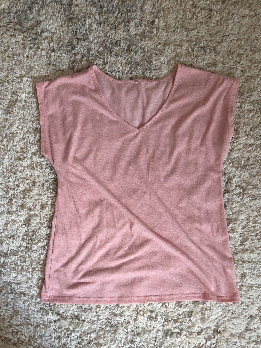 Women’s Pink V-Neck Short Sleeve Top